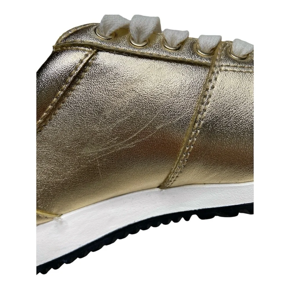 Rebecca Minkoff Metallic Gold Leather Lace Up Sneakers Size 6